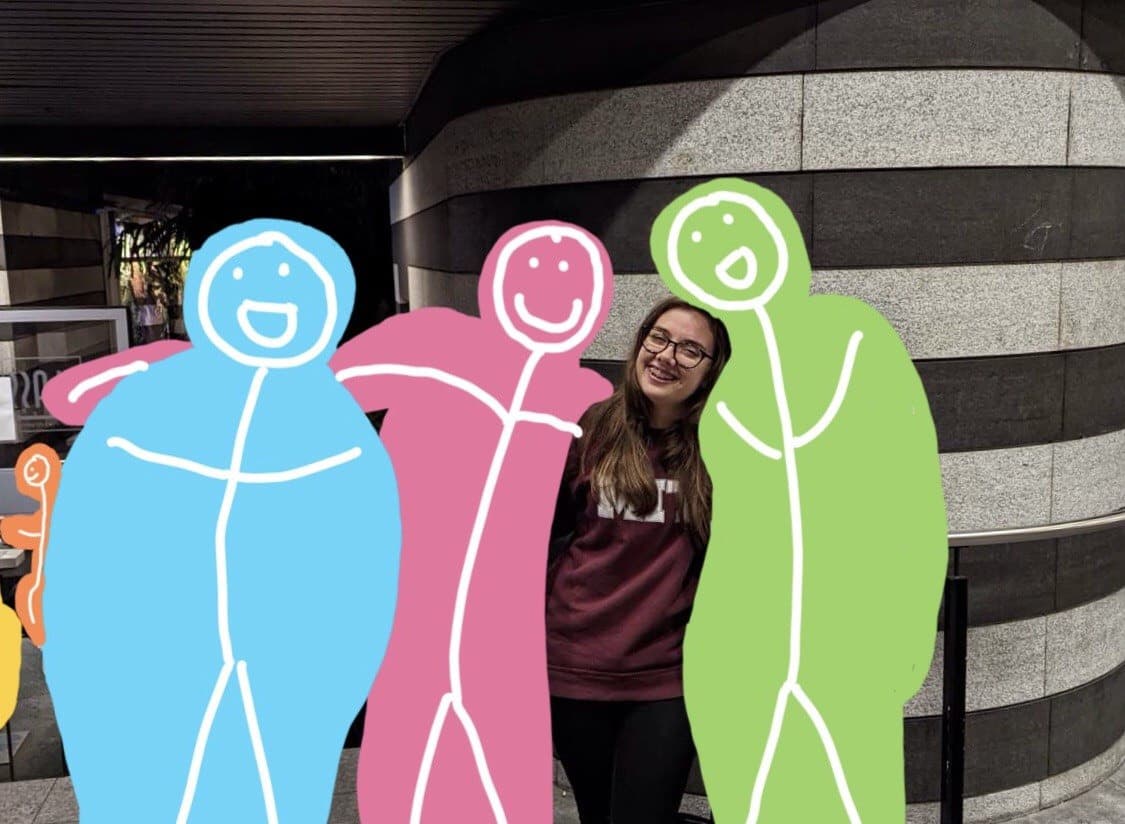 Daniela with her friends.
